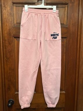 White Fox Boutique Light Pink Logo Joggers